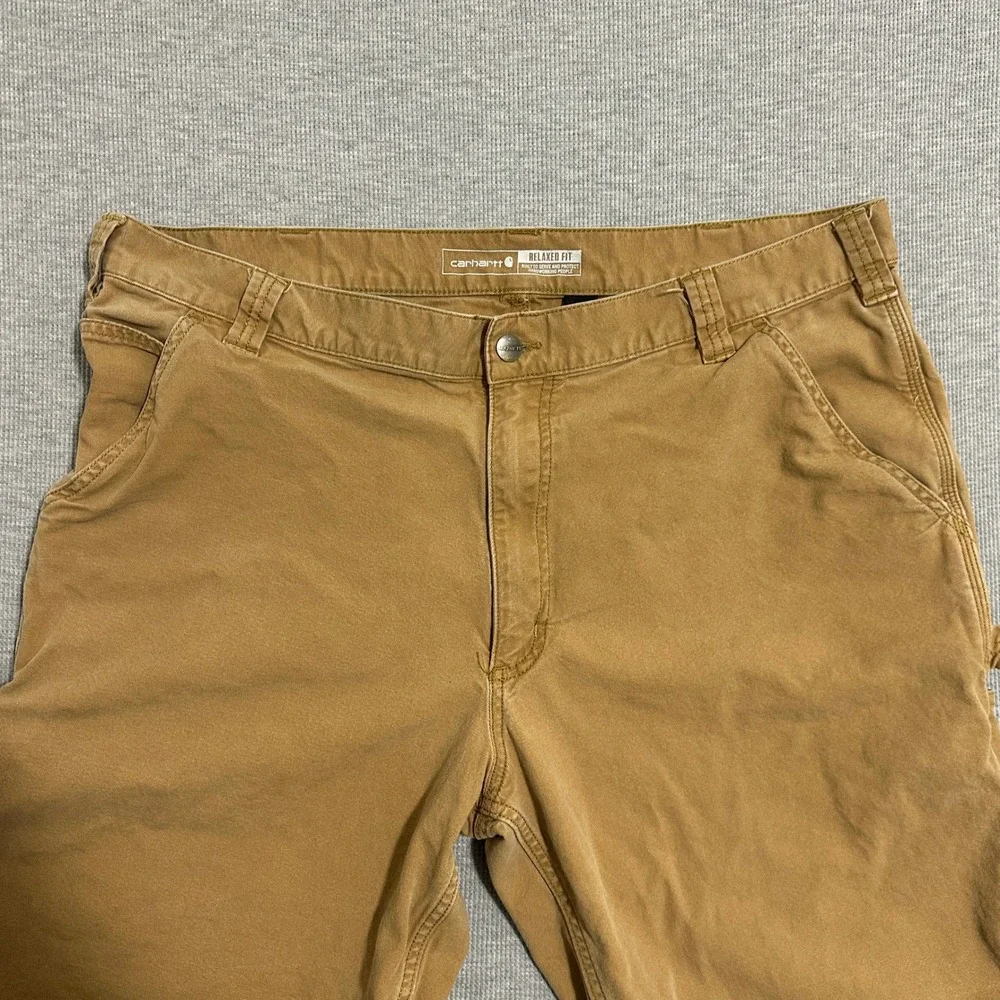 Carhartt Relaxed Fit‎ Rugged Flex Canvas Utility Work Shorts Tan Mens Size 38x10